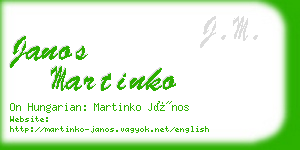 janos martinko business card